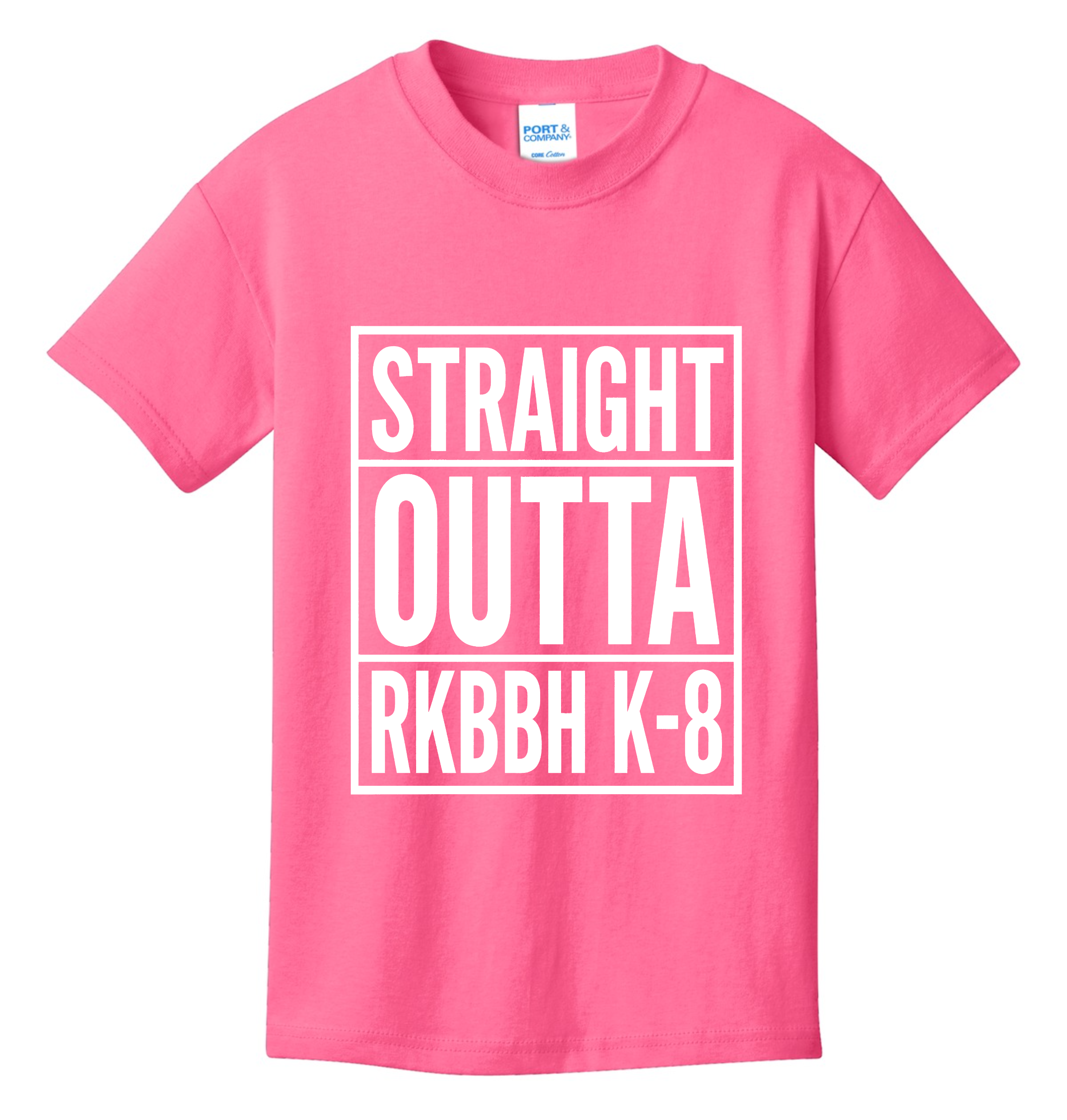 Ruth K. Broad Bay Harbor - STRAIGHT OUTTA RKBBH K-8 - Youth Core Cotton Tee